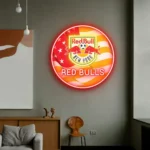 New York Red Bulls Neon Sign Fc Us Flag Acrylic 1
