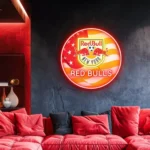 New York Red Bulls Neon Sign Fc Us Flag Acrylic 1