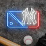 New York Yankees Neon Sign Mlb Logo 1