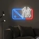 New York Yankees Neon Sign Mlb Logo 1