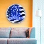New York Yankees Neon Sign Us Flag Acrylic 1