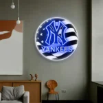 New York Yankees Neon Sign Us Flag Acrylic 1