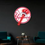 New York Yankees Neon Sign Yankees Ball Bat 1
