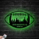 Nfl Metal Sign Custom Indianapolis Skyline Us Football 1