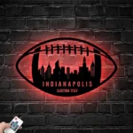 Nfl Metal Sign Custom Indianapolis Skyline Us Football 1