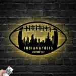 Nfl Metal Sign Custom Indianapolis Skyline Us Football 1