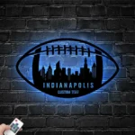 Nfl Metal Sign Custom Indianapolis Skyline Us Football 1