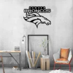 Nfl Metal Sign Denver Bronco Logo 1