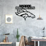 Nfl Metal Sign Denver Bronco Logo 1