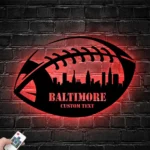 Nfl Metal Sign Personalized Baltimore Skyline Us Football Player Name 1