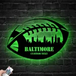 Nfl Metal Sign Personalized Baltimore Skyline Us Football Player Name 1