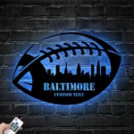 Nfl Metal Sign Personalized Baltimore Skyline Us Football Player Name 1