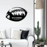 Nfl Metal Sign Personalized Baltimore Skyline Us Football Player Name 1