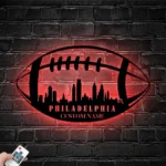 Nfl Metal Sign Philadelphia Skyline American Tackle Football 1