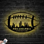 Nfl Metal Sign Philadelphia Skyline American Tackle Football 1