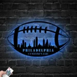 Nfl Metal Sign Philadelphia Skyline American Tackle Football 1