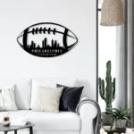 Nfl Metal Sign Philadelphia Skyline American Tackle Football 1