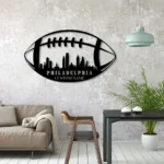 Nfl Metal Sign Philadelphia Skyline American Tackle Football 1