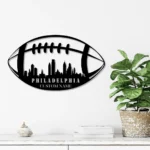 Nfl Metal Sign Philadelphia Skyline American Tackle Football 1