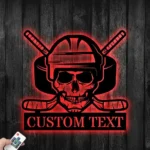 Nhl Metal Sign Puck Sport Goalie Skull 1