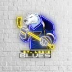Nhl Neon Sign St Louis Blue Mascot Mascot Acrylic Artwork 1