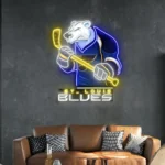 Nhl Neon Sign St Louis Blue Mascot Mascot Acrylic Artwork 1