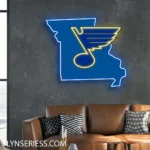 Nhl Neon Sign St Louis Blues Missouri State Map 1