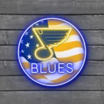 Nhl Neon Sign St Louis Blues Us Flag Acrylic 1