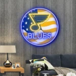 Nhl Neon Sign St Louis Blues Us Flag Acrylic 1