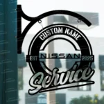 Nissan Metal Sign Bespoke Logo Metal Hanging Sign Car Garage Decor 1