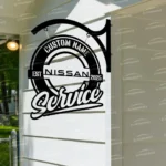 Nissan Metal Sign Bespoke Logo Metal Hanging Sign Car Garage Decor 1