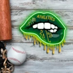 Oakland Athletics Neon Sign Dripping Lips 1