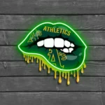 Oakland Athletics Neon Sign Dripping Lips 1
