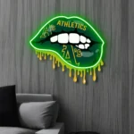 Oakland Athletics Neon Sign Dripping Lips 1