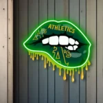 Oakland Athletics Neon Sign Dripping Lips 1
