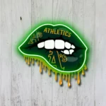 Oakland Athletics Neon Sign Dripping Lips 1