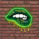 Oakland Athletics Neon Sign Dripping Lips 1