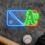 Oakland Athletics Neon Sign Mlb Logo 1