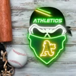 Oakland Athletics Neon Sign Skull 1