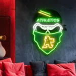 Oakland Athletics Neon Sign Skull 1