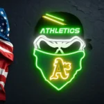 Oakland Athletics Neon Sign Skull 1