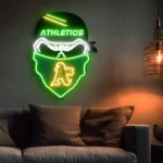 Oakland Athletics Neon Sign Skull 1