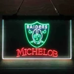 Oakland Raiders Neon Sign Michelob 3 Color 1