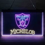 Oakland Raiders Neon Sign Michelob 3 Color 1