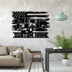 Occupations Trades Metal Sign Custom American Engine Fire Truck Driver 1