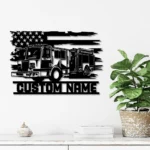 Occupations Trades Metal Sign Custom American Engine Fire Truck Driver 1