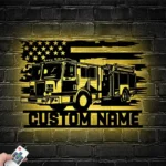 Occupations Trades Metal Sign Custom American Engine Fire Truck Driver 1