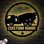 Occupations Trades Metal Sign Custom Concrete Mixer Truck 1