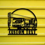 Occupations Trades Metal Sign Custom Crane Truck 1