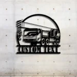 Occupations Trades Metal Sign Custom Crane Truck 1